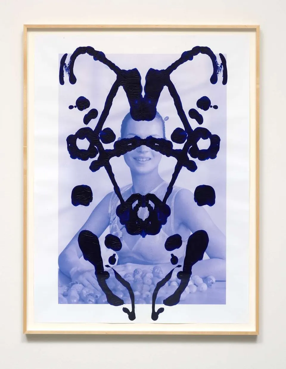 Kate Moss Rorschach Portrait-Blue on Blue by Asher Penn